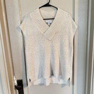 Michael Stars Women's L Sweater Vest Chunky Knit V Neck Sleeveless Pull Over